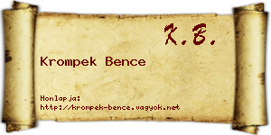 Krompek Bence névjegykártya